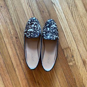 J. Crew Coral Leopard Print Calf Hair Loafer